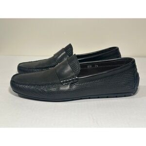 To Boot New York Mens Magnus Embossed Black Leather Drivers Loafer